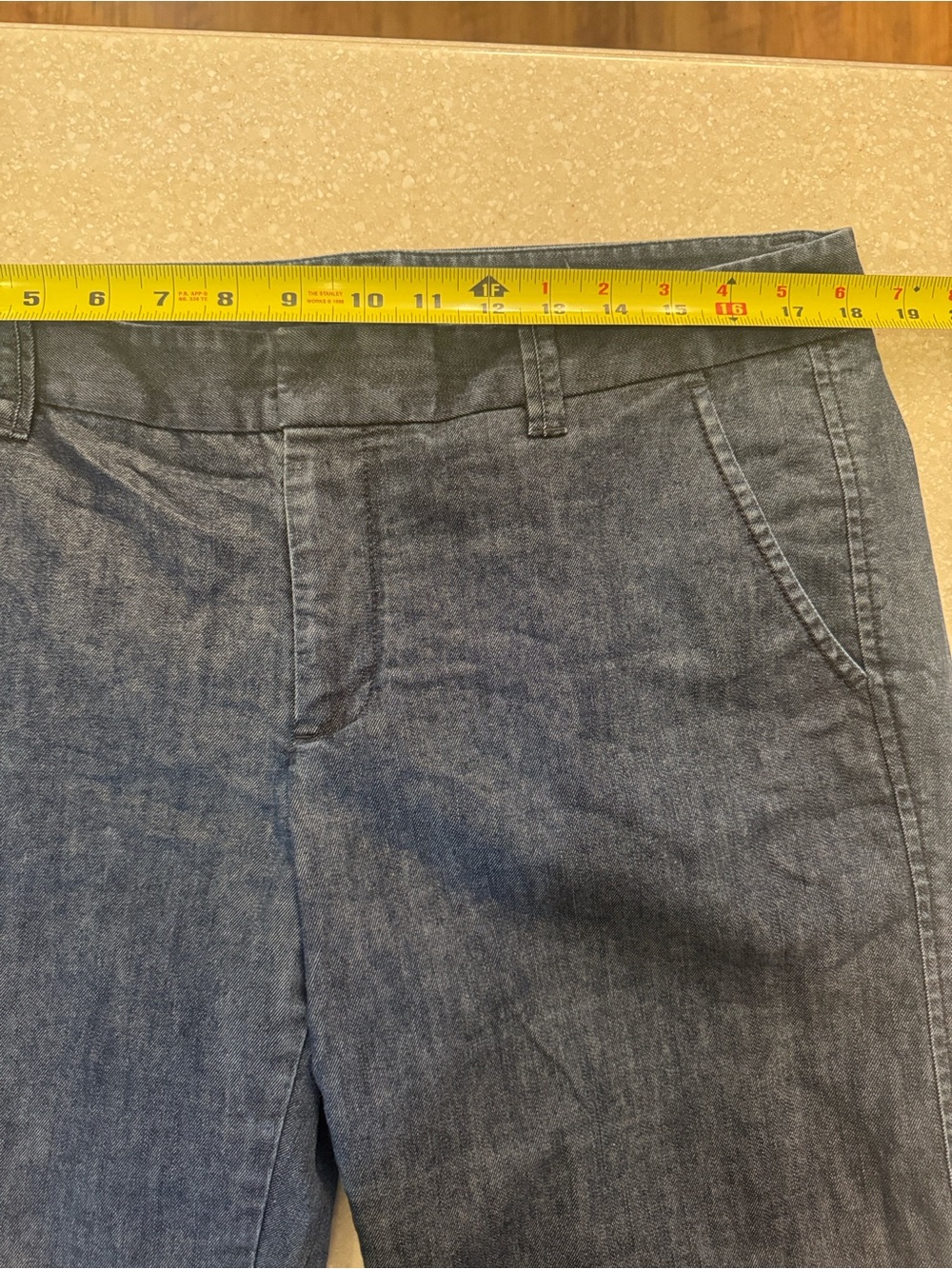 Gap Trouser Denim Stretch Jeans Sz 12 Waist 35” Dark Blue - Picture 6 of 9